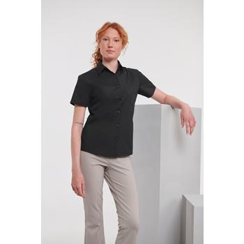 Camisa popelina de polialgodón manga corta mujer