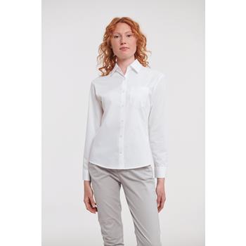 Camisa popelina de algodón puro manga larga mujer