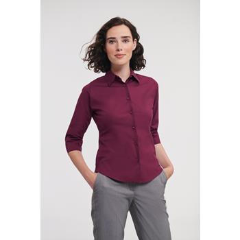 Camisa entallada mangas 3/4 mujer