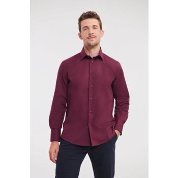 Camisa entallada manga larga hombre