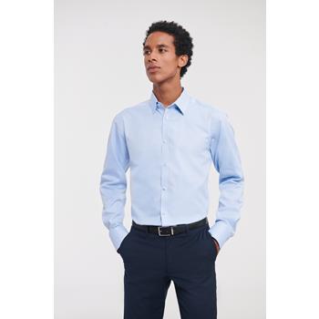 Camisa espiga manga larga hombre
