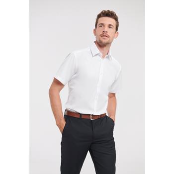 Camisa espiga manga corta hombre