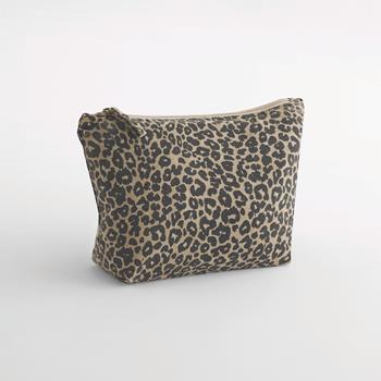 Estuche de lona con estampado de leopardo