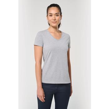 Camiseta ecorresponsable antibacteriana cuello de pico mujer