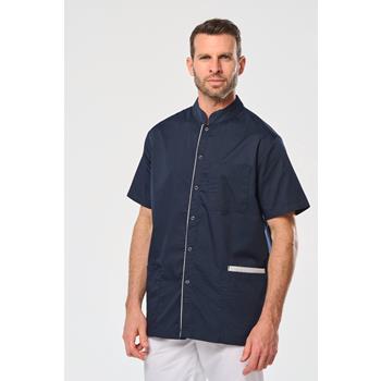 Blusa polialgodón con botones a presión hombre