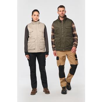 Chaleco polialgodón multibolsillos acolchado - unisex