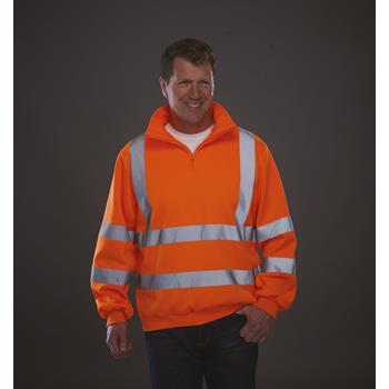 Sudadera alta visibilidad 1/4 cremallera