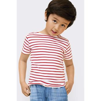 Camiseta niños cuello redondo a rayas "Miles"