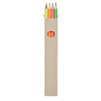 4 lápices de colores en caja Bowy