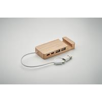 HUB USB de 4 puertos de bambú Hubstand