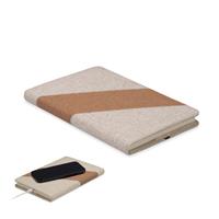 Cuaderno A5 con cargador 15W Cortona