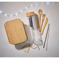 Fiambrera vidrio y tapa bambú Tundra lunchbox