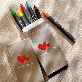 Estuche 6 lápices de cera Brabo