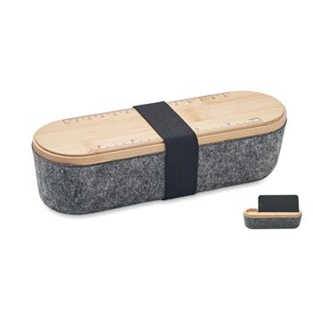 Estuche fieltro RPET con tapa Mile