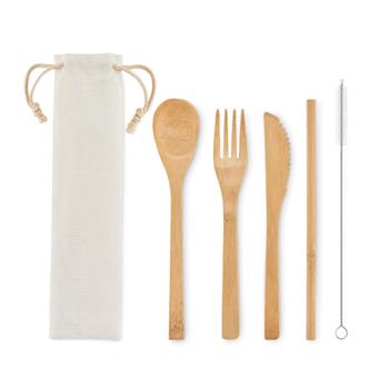 Set de cubiertos de bambú Setstraw