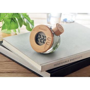 Reloj LCD de bambú por agua Droppy lux