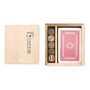 Set de cartas y dados en caja Las vegas