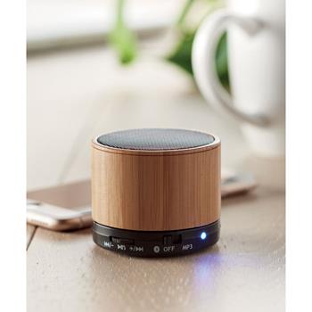 Altavoz bambú inalámbrico Round bamboo