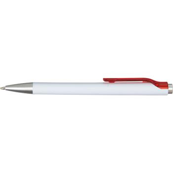Bolígrafo blanco con clip coloreado