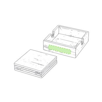 En el frente de la caja