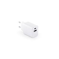 Adaptador de corriente con puerto USB-A de 18 W y USB-C de 20 W en ABS reciclado (100% rABS) WEGENER