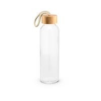 Botella de vidrio de 520 ml con tapa de bambú Crosby