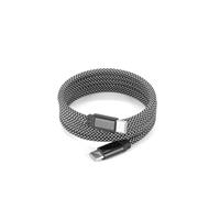 Cable USB-C a USB-C con cable trenzado de poliéster (60 W) y sistema magnético para enrollarlo fácilmente NADELLA