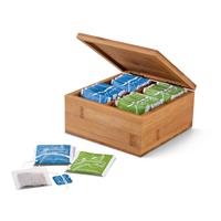 Caja de té de bambú con 4 compartimentos y cierre magnético Arnica