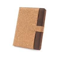 Carpeta A5 de corcho y poliéster reciclado (100% rPET) con bloc de notas extraíble Fielding