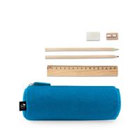 Estuche multiusos en fieltro reciclado (100% rPET) con regla, lápices, goma y sacapuntas Nomad