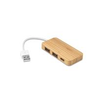 HUB con 2 puertos USB-A y 1 USB-C, fabricados en bambú MOSER