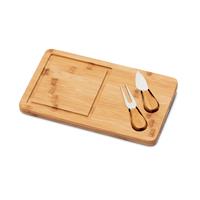 Incluye 2 utensilios fabricados en bambú y acero inoxidable Woods Tabla de quesos de bambú
