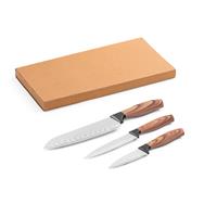 Juego de 3 cuchillos de cocina con hojas de acero inoxidable y mangos ergonómicos Baharat