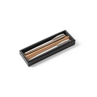 Set de bolígrafo y roller con cuerpo de acero inoxidable (53% rSS) con clip Ella
