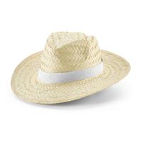 Sombrero de paja natural con cinta de poliéster Edward Poli