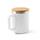 Taza de acero inoxidable 90% reciclado con tapa de bambú 420 mL Lauda