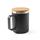 Taza de acero inoxidable 90% reciclado con tapa de bambú 420 mL Lauda