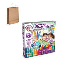 Juego educativo suministrado con una bolsa de regalo de papel kraft (115 g/m²) Crayon Factory Kit IV