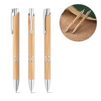 Bolígrafo de bambú con clip, detalles metálicos Beta Bamboo