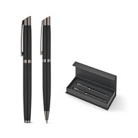 Set compuesto por 1 bolígrafo y 1 roller en aluminio, con tinta azul Dokumental® Kingsley