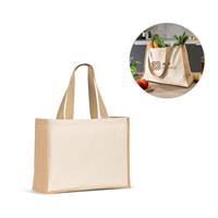 Bolsa de lona (320 g/m²), con fondo y laterales en yute laminado (350 g/m²) en tonos naturales Helsinque