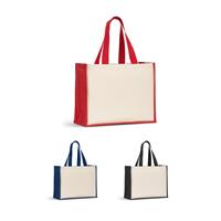 Bolsa de lona (320 g/m²), con fondo y laterales de yute laminado (350 g/m²) en colores Helsinque Colour