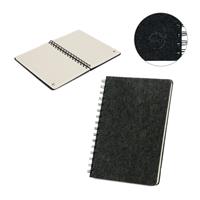 Cuaderno A5 con tapa semidura de fieltro reciclado (100% rPET) con anillas y páginas rayadas Mishima