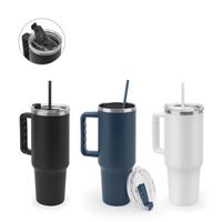 Vaso de viaje grande de acero inoxidable (91 % reciclado) con aislamiento al vacío de doble pared y acabado mate de 1300 ml Joyner Xl