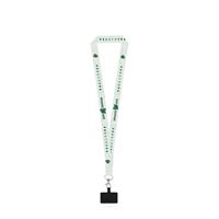 Set Lanyard SUBLIMACIÓN Largo II (20 mm) en poliéster reciclado (100% rPET) con mosquetón de gatillo de 20 mm y soporte para teléfono móvil Epsom