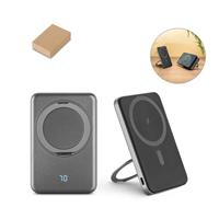 Batería externa magnética de 5000 mAh con cargador inalámbrico ultrarrápido de 15 W en ABS reciclado (100 % rABS) y soporte Warshel 5