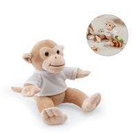 Peluche con forma de mono con camiseta Monky