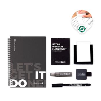 Kit «Infinitebook» con tapa dura, 1 kit de limpieza, 1 rotulador y 1 soporte para bolígrafo Starter Kit "Starter kit infinitebook" INFINITEBOOK
