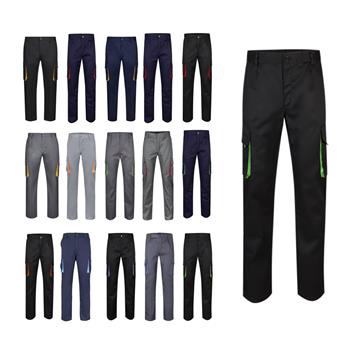 Pantalón de sarga multibolsillos bicolor (200g/m²), en algodón (35%) y poliéster (65%) Vl Hypnos