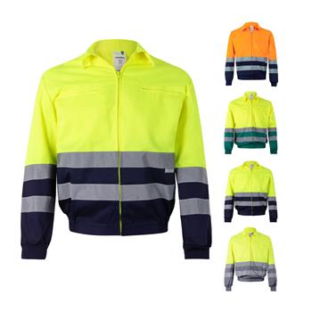 Chaqueta de sarga bicolor (210g/m²) en poliéster (80%) y algodón (20%) Vl Neptune "Vl neptune large" LARGE